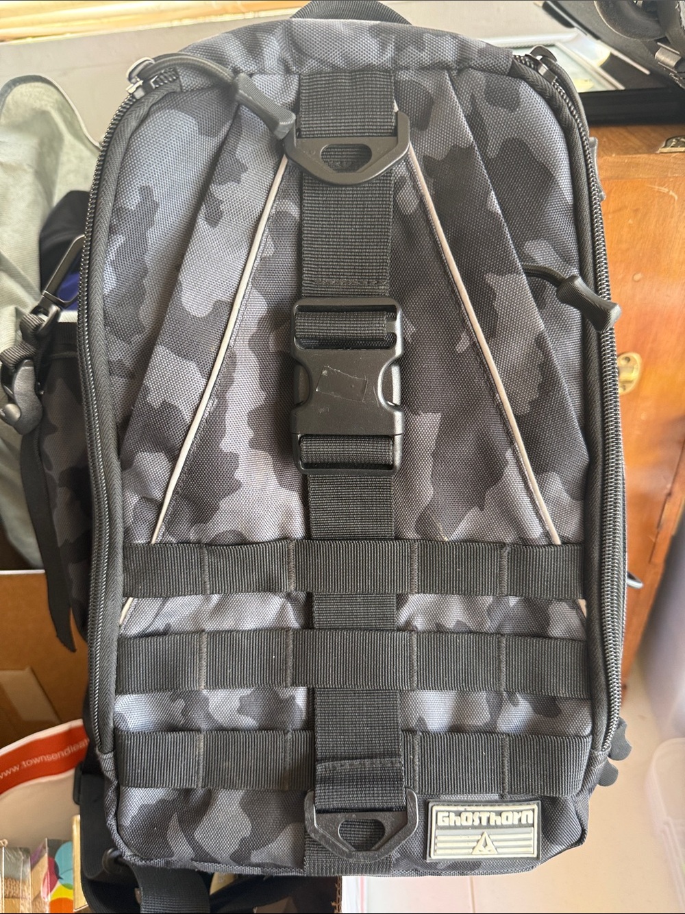Men's Black Camo Tactical Sling Backpack